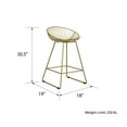 thumbnail image 6 of CosmoLiving by Cosmopolitan Ellis 24" Metal Counter Height Bar Stool, Brass, 6 of 12