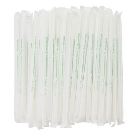 Eco-Friendly Disposable Clear Plastic Drinking Straws - Certified Compostable - 7.9