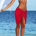thumbnail image 5 of JIUWEN 2 Pieces Sarong Coverups for Women Bathing Suit Wrap Swimsuit Skirt Beach Bikini Cover Up Swimwear Chiffon(Black+Red),Sarong Wraps for Women,Beach Wraps for Women,Bikini Cover, 5 of 5