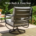thumbnail image 6 of Alpha Joy 5 Piece Outdoor Patio Converation Set Metal Outdoor Furniture Set with Swivel Chairs & Ottomans & 5.75" Thickened Cushions, Gray, 6 of 9
