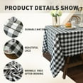 thumbnail image 5 of Sterakm Checkered Tablecloth for Rectangle Tables, Gingham Polyester Table Cloth, Wipeable Reusable Hand Washable Tablecloths, Black and White, 63"×55", 5 of 8