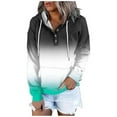 thumbnail image 2 of WEAIXIMIUNG Chandails en Molleton pour Femmes Graphique Tendance Automne et Hiver Style de Rue Changeant Progressivement Couleur Bouton Col Poche Cordon de Serrage Chandail à Capuchon Sport Décontracté (3), 2 of 5