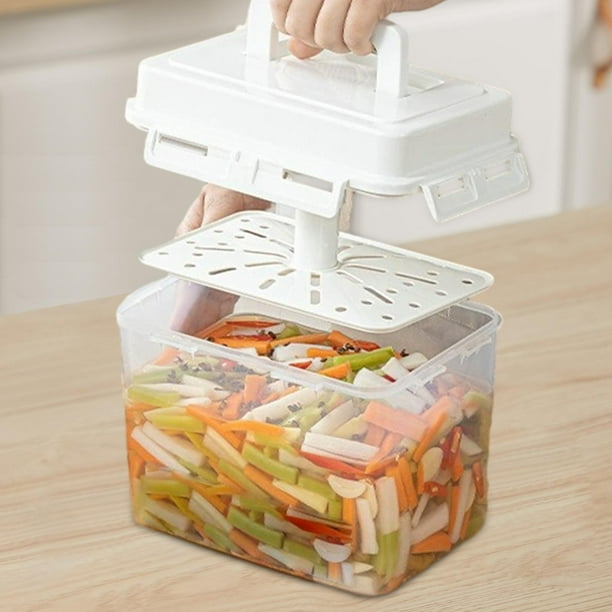 Contenedor de kimchi, contenedor de conservación, organizador de cocina, contenedores de fermentación, contenedor de almacenamiento de alimentos para Tarro de pepinillos de 5 litros BLESIY Contenedor de almacenamiento