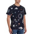 thumbnail image 4 of Yiaed Galaxy2 Print Mens Short Sleeve Tight Fit T-Shirt, Crewneck Casual Tee-Small, 4 of 5