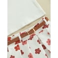 thumbnail image 5 of Suealasg Toddler Girl Clothes 6M 1T 2T 3T 4T Solid Color Ribbed Sleeveless Tank Tops and Flower Strawberry Print Skirts with Belt Kids Girls Summer 2Pcs Outfit Set, 5 of 6