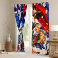 thumbnail image 3 of Manfei Ukiyo-e Geisha Black Out Curtains for Teens, Crane Umbrella Curtains Pack of 2 (42x63 Each), Blue Red White, 3 of 6