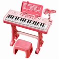 thumbnail image 2 of 37-Key Kids Electronic Keyboard: Educational Musical Instrument for 4-6 Year Olds, Enhances Intelligence & Hand-Eye Coordination, Interactive Piano Toy with Table Legs, Perfect Birthday Gift (Pink, 2 of 6
