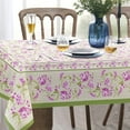 thumbnail image 2 of Lilac Purple Floral Tablecloth, Lavender Tablecloth 60 x 120 ,Country French Fabric Table Cloth Perfect for Kitchen Dinner,Restaurant ,Weddings,Outdoor Holiday Picnic Table Cover, 2 of 5