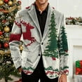 thumbnail image 5 of Gamivast Mens Christmas Blazer Jackets Plus Size Corduroy Graphic Lapel Collar Party Suit Jacket Funny Loose Fitted Lightweight One Button Sport Coat with Pockets, 5 of 6