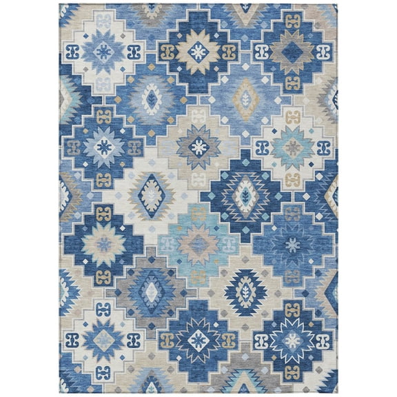 Dalyn Rugs Machine Washable Indoor/Outdoor Chantille ACN2123 Blue 2'6" x 3'10" Rug