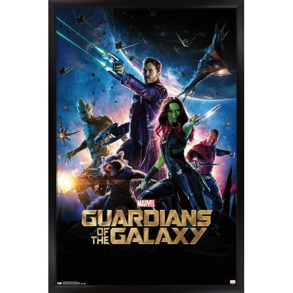 Marvel Cinematic Universe - Guardians of the Galaxy - One Sheet Wall Poster, 14.725" x 22.375", Framed