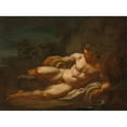 thumbnail image 3 of Circle of Nicolas Poussin 24x19 Black Modern Framed Museum Art Print Titled - A River God Reclining in a Landscape, 3 of 5
