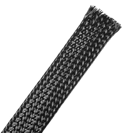 UPC: 0704478575168 | PET Expandable Cord Protector  26Ft-18mm Wire Loom Cable Sleeve and Organizer Black
