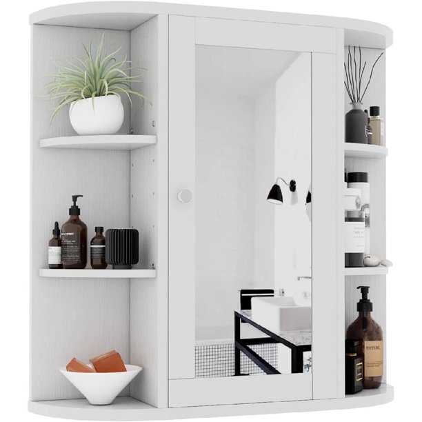 Bathroom Wall Mounted with Double Doors, Wood Hanging