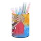thumbnail image 1 of Chicas de Oro-theme Cylinder Pen Holder Pencil Organizer with Flannel Lining PVC Leather Material Cardboard Base for study work 10*8CM, 1 of 6