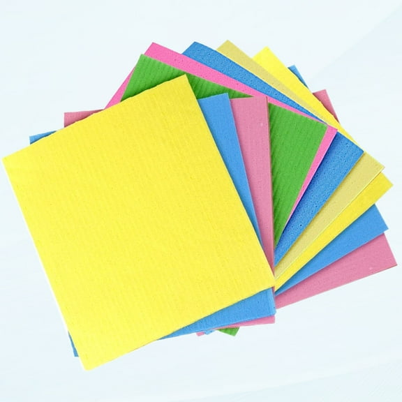 10 Pack Swedish Cellulose Sponge Dishcloths, Reusable Kitchen Towel, Soft Cleaning Cloth