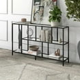 thumbnail image 6 of Evelyn&Zoe Winthrop 52" Wide Rectangular Console Table with Glass Shelves, Blackened Bronze, 6 of 7