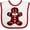 White and Red, variant on Inktastic Buffalo Plaid Gingerbread Man Boys or Girls Baby Bib