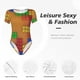 thumbnail image 4 of Fotbe Colorful Building Blocks A Body de Mujer con Cuello Redondo y Mangas Cortas, Sin Mangas Ajustado, Suave, Cómodo y Básico-Small, 4 of 7