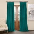 thumbnail image 2 of Homi Drapes Double Pinch Pleated Velvet Curtains Thermal Insulated Room Darkening Drapes for Bedroom/Livingroom Along with 1 Panels,Tiebacks,Hooks (Teal, 40"x63"), 2 of 6