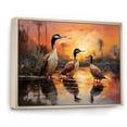 thumbnail image 2 of Designart "Playful Ducks In The Sunset Wonders" Animal Duck Floater Framed Wall Art Prints, 2 of 5