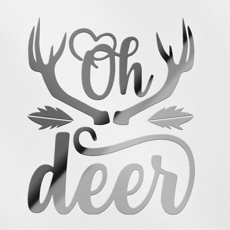 Transparent Decal Stickers Of Oh Deer (Metallic Silver) Premium Waterproof Vinyl Decal Stickers For Laptop Phone Accessory Helmet Car Window Mug Tuber Cup Door Wall Decoration ANDVER1f85164SI
