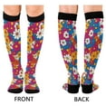 thumbnail image 4 of FORMRS Womens Knee High Socks Casual Long Thick Travel Daily Wear, 1 Pair, Red Whimsical Floral, 4 of 6