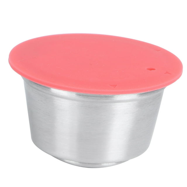 Capsule à Café Réutilisable en Acier Inoxydable pour Cafetière, Durable et Facile à Utiliser avec Couvercle en Silicone de Qualité Alimentaire, Haute Précision de Filtration, Convient à la Maison Ou au Bureau