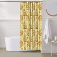 thumbnail image 6 of Shower Curtain, Delicious Cheese Waterproof Fabric Plastic Shower Curtain, Drying Fast Bathroom Curtain with 9 Buttonholes, Ruffle Shower Curtain 60x72in, 6 of 8