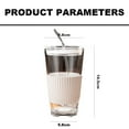 thumbnail image 2 of 450ml Tumbler Water Glass, Water Bottle with Straw and Lid Sealed Carry on, Glass Coffee Mug Iced Tea Cup-Style 1, 2 of 5