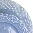 thumbnail image 6 of Gibson Home 126950.16 Quilted Eyelet Round Fine Ceramic Dinnerware Set, Blue - 16 Piece, 6 of 7