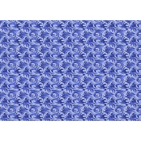 Ahgly Company Indoor Rectangle Patterned Day Sky Blue Area Rugs, 7' x 9'
