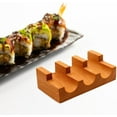 thumbnail image 3 of ABCISI Wood Sushi Temaki Holder, Rustic Novelty Serving Tray, Taco Display Stand Sushi Hand Roll Holder for Party Restaurant Dining Room, Presentation Platter Roll Boat Food Display, 3 Grid, 3 of 14