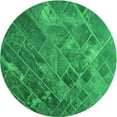 thumbnail image 1 of Ahgly Company Machine Washable Indoor Round Transitional Neon Green Area Rugs, 6' Round, 1 of 7