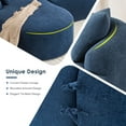 thumbnail image 5 of HUTWIFE 100" Modern Luxury Plush Chenille Sofa With 4 Throw Pillows For Living Room Bedroom Apartment, navy blue, 5 of 9