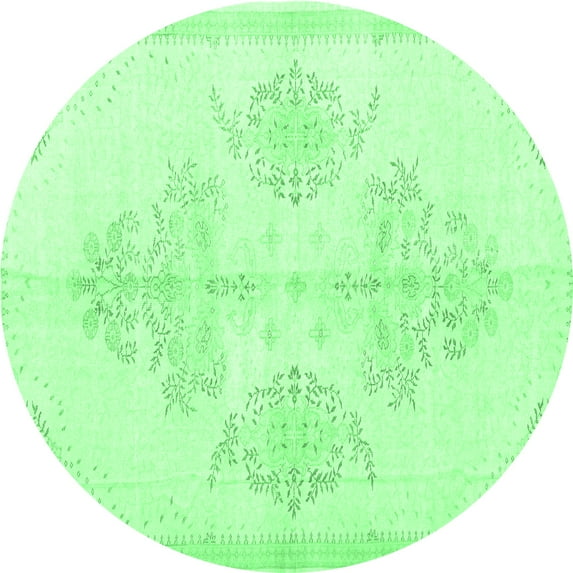 Ahgly Company Indoor Round Persian Emerald Green Traditional Area Rugs, 3' Round