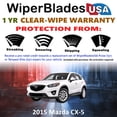 thumbnail image 2 of 2015 Mazda CX-5 Beam Wiper Blades Wipers w/1yr Warranty (Set of 2) (WiperBladesUSA), 2 of 5