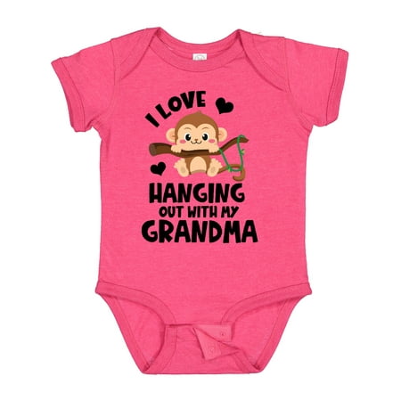 

Inktastic Monkey I Love Hanging out with My Grandma Gift Baby Boy or Baby Girl Bodysuit