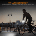 thumbnail image 6 of RAVEMEN CR1000 Bike Light 1000 Lumens with T-Shaped Beam for Night Riding, Bike Front Light with IPX6 Waterproof Aluminum Housing, Rubber Strap Mount, 6 of 7