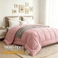 thumbnail image 5 of BedTreat Down Alternative Comforter with Corner Tabs - All Season Quilted Queen Size 240 GSM Pink Comforter, Machine Washable Microfiber Bedding, 5 of 8