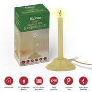 Tupkee Christmas Candolier Window Candle  with Flickering Bulb  Includes Extra Bulb, 48 Iinch Lead Wire & Suction Cup - Single Indoor - Flameless Electric Window Candle Candelabra