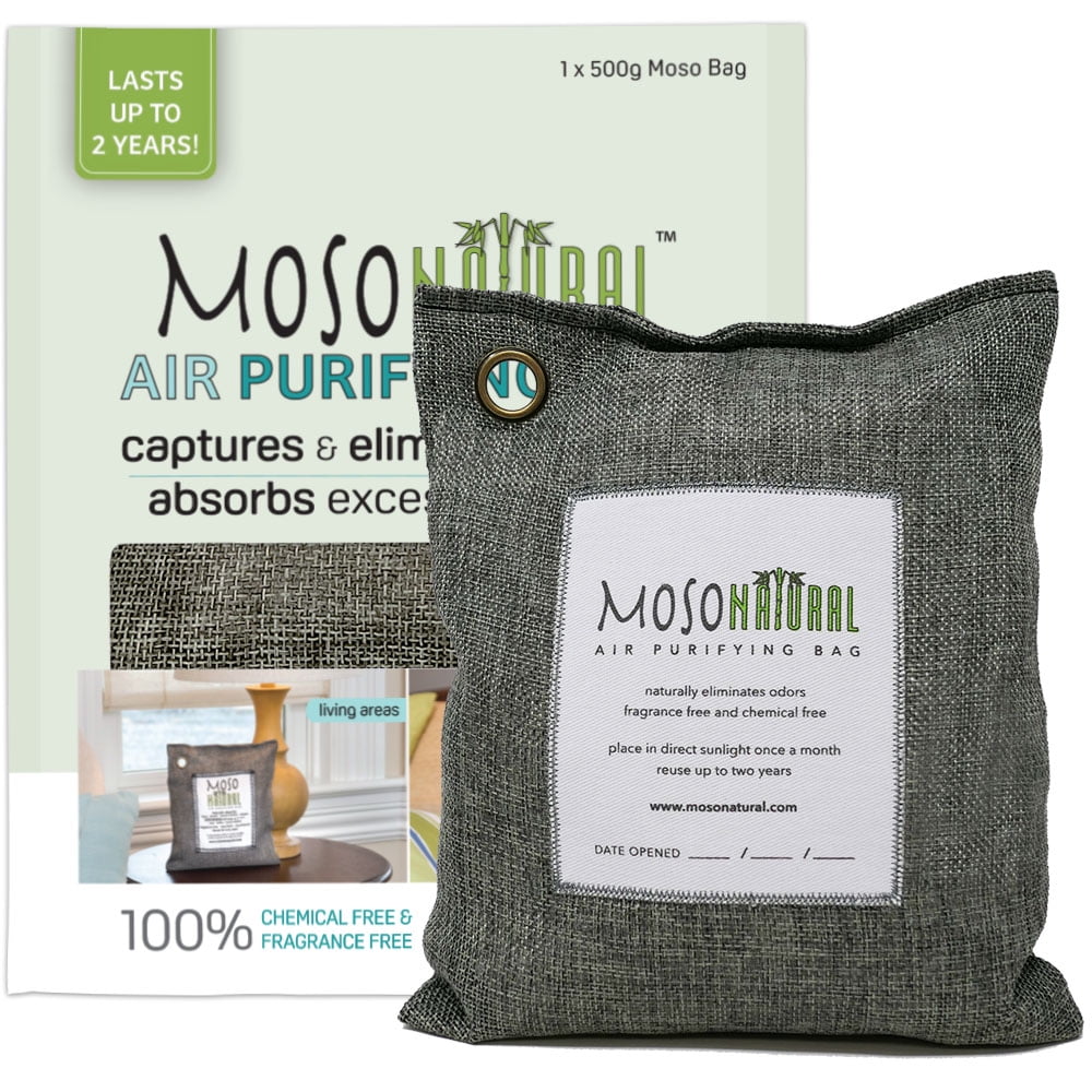 MOSO NATURAL 2 Pack Shoe Air Purifying Bag Shoe Deodorizer and Odor Eliminator 