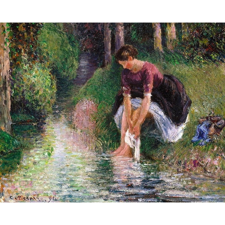 絵画 CamillePissarro,VuedeStamfordBrookCommon Pissarro, Camille 18x15 Gold Ornate Wood Framed with Double