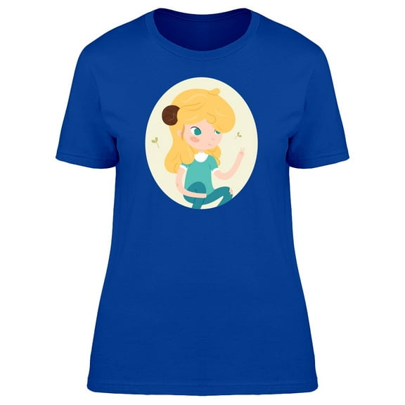 Cute Aries Zodiac Girl Cartoon Tee Women's -Image by Shutterstock
