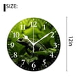 thumbnail image 2 of 12 Inch Wall Clock Battery Operated Silent Clock Decorative for Office, Kitchen, Outdoor, Living Room，Lizard Gecko Shape on Green Leaf Drawing, 2 of 4