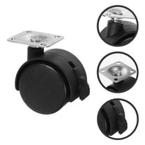 WHAMVOX 4pcs Swivel Furniture Castors Casters with Fixing Plate (Black)