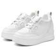 thumbnail image 4 of CMR CHAMARIPA Elevator Shoes For Women - White Leather Platform Shoes Women 3.94 Inches / 10 CM, 4 of 7