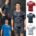 thumbnail image 2 of Camiseta Deportiva para Hombre con Estampado 3D, Cuello Redondo y Manga Corta, Ideal para Gimnasio y Running, Tejido Elástico y Transpirable, Talla S, Color Gris Oscuro con Detalles en Gris Claro., 2 of 7