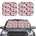 thumbnail image 2 of Balery 2 Piece Leaves And Anemone Flowers In Red Grey Car Windshield Sun Shade|Foldable Front Windshield Shade for Car Front Window for Most Sedans SUV Truck-Medium, 2 of 7