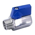 thumbnail image 5 of TOP-MAX 304 Stainless Stee Mini Ball Valve Female × Male Thread Thread Ball Valve for Oil Water Gas Silver and Blue (DN20 3/4''), 5 of 8